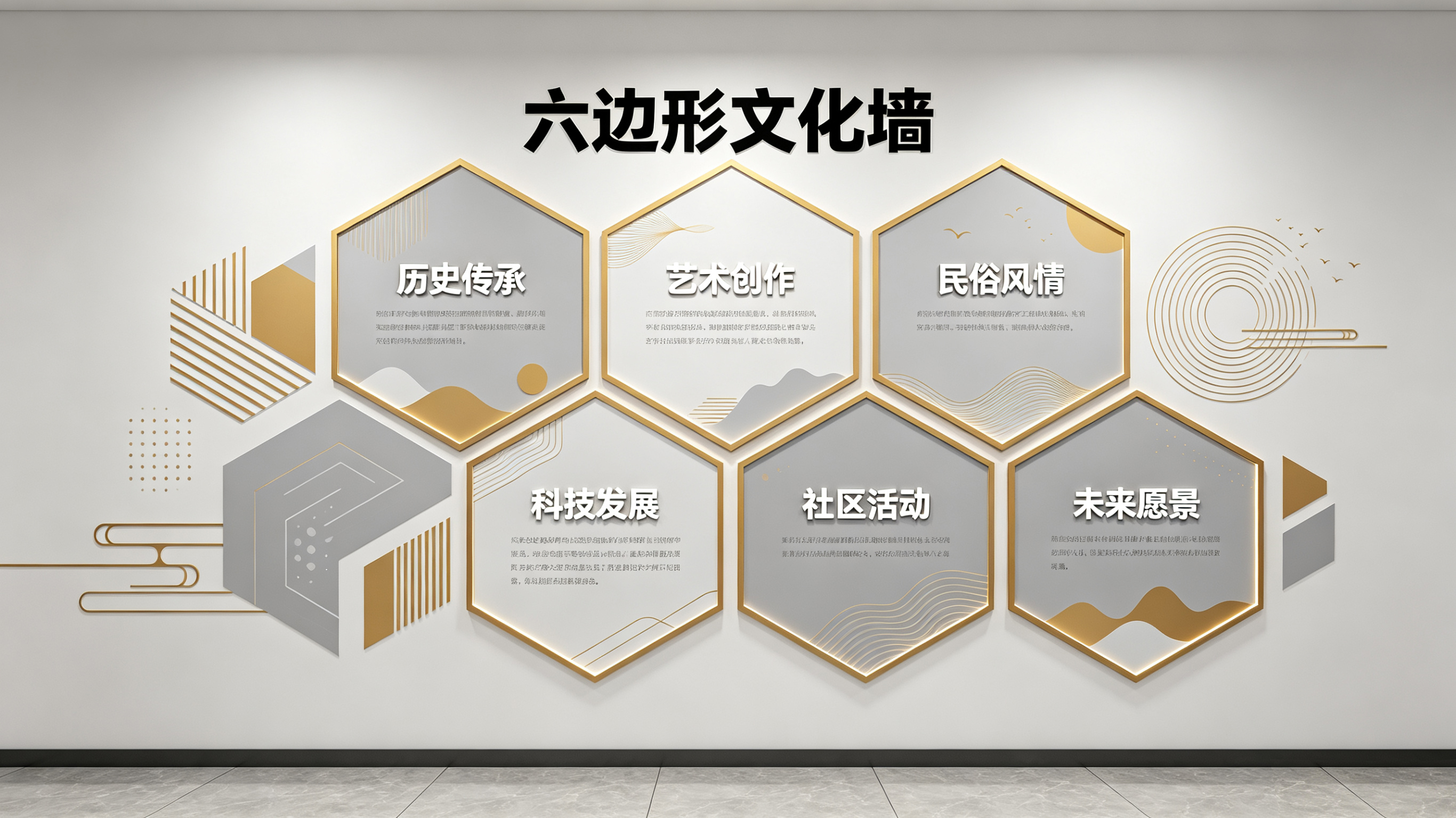 理县企业文化墙 | 六边形信息美学